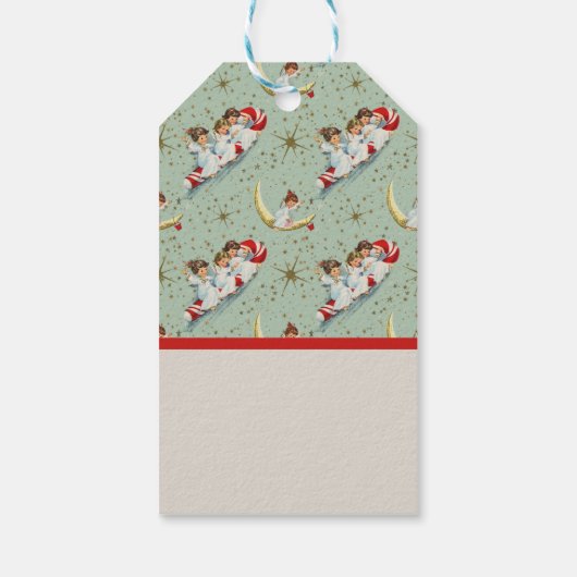 Vintage Christmas Angels Cadeaulabel (Achterkant)