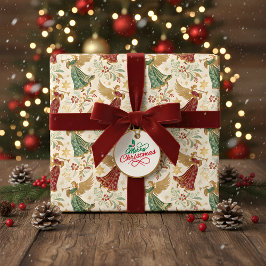 Vintage Christmas Angels Cadeaupapier