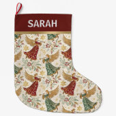 Vintage Christmas Angels Grote Kerstsok (Voorkant)