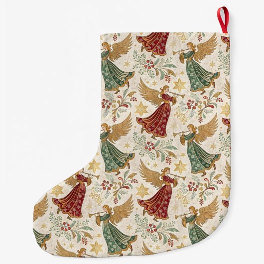 Vintage Christmas Angels Grote Kerstsok (Achterkant)