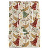 Vintage Christmas Angels Medium Cadeauzakje (Achterkant)