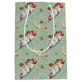 Vintage Christmas Angels Medium Cadeauzakje (Voorkant)