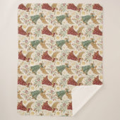 Vintage Christmas Angels Sherpa Deken (Voorkant)