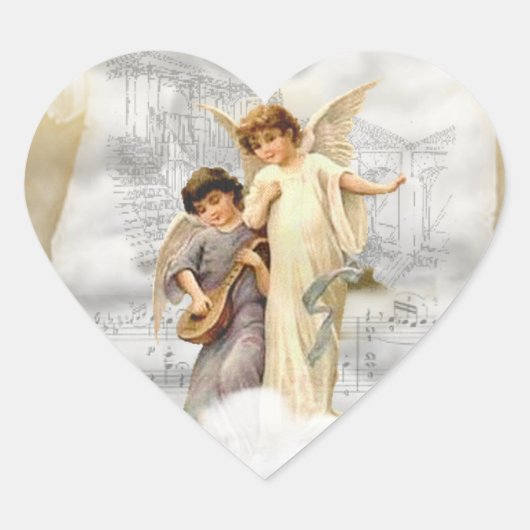 Vintage Christmas Angels Sticker (Voorkant)
