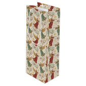 Vintage Christmas Angels Wijn Cadeautas (Voorkant Gekanteld)