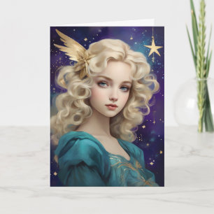 Vintage Christmas Art Angel Custom Bericht Kaart