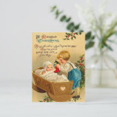 Vintage Christmas Baby Briefkaart (Staand voorkant)