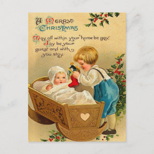 Vintage Christmas Baby Briefkaart
