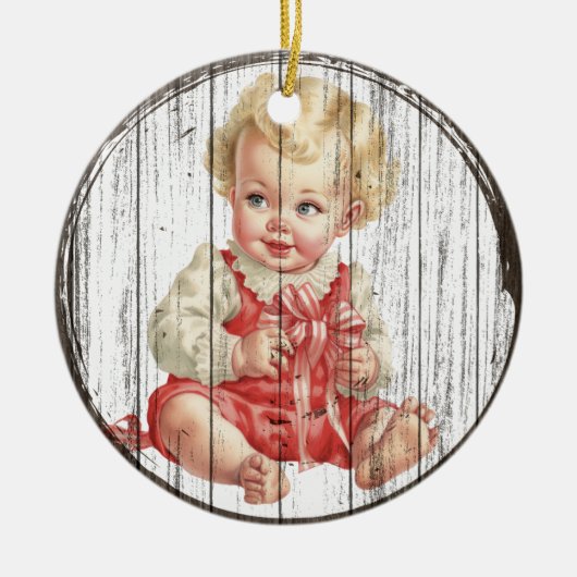 Vintage Christmas Baby Ornament (Voorkant)
