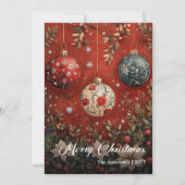 Vintage Christmas Baubles Elegant Greeting Card Feestdagenkaart (Voorkant)