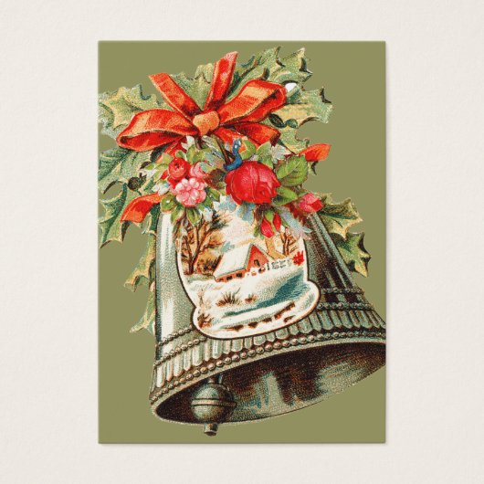 Vintage Christmas Bell Gift Tags Visitekaartje (Voorkant)