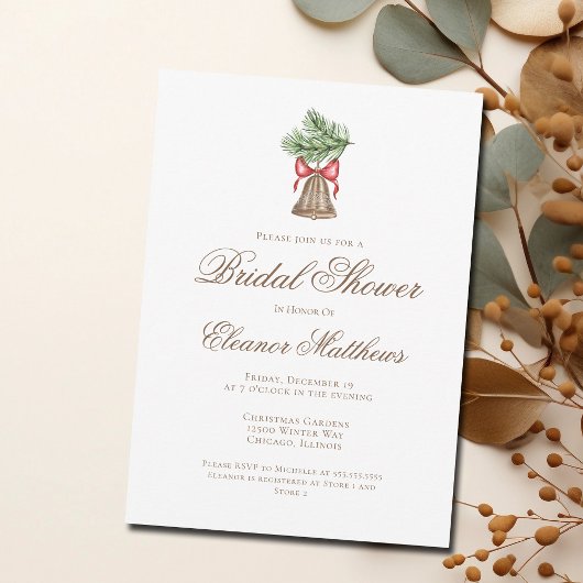 Vintage Christmas Bell Holiday Vrijgezellenfeest Kaart