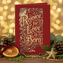 Vintage Christmas Blessing – Love Is Born Feestdagen Kaart