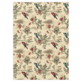 Vintage Christmas Blue Jay Red Mockingbird Tafelkleed (Voorkant)
