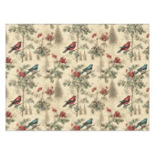 Vintage Christmas Blue Jay Red Mockingbird Tafelkleed (Voorkant (Horizontaal))
