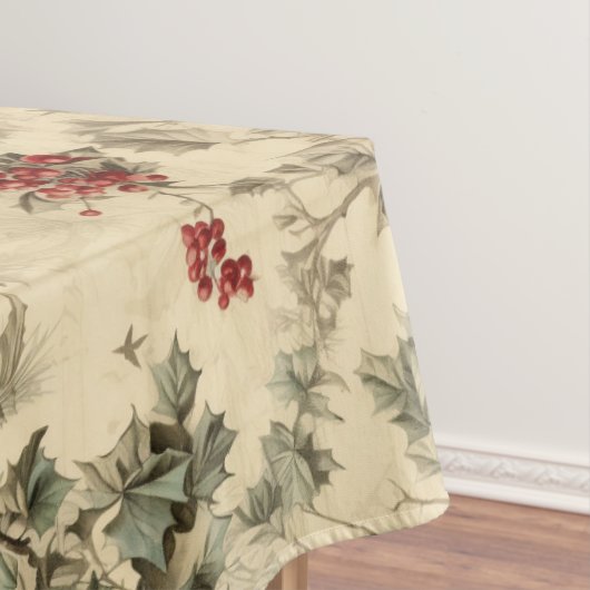 Vintage Christmas Blue Jay Red Mockingbird Tafelkleed (Voorbeeld)