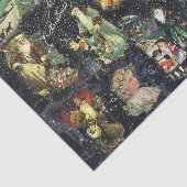 Vintage Christmas Blue Snowy Night Tissuepapier (Detail)