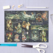 Vintage Christmas Blue Snowy Night Tissuepapier (Craft)