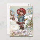 Vintage Christmas Briefkaart (Voorkant / Achterkant)