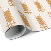 Vintage Christmas Brown Sleds Wrapping Paper Cadeaupapier (Rol Hoek)