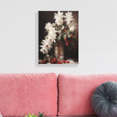 Vintage Christmas Cactus Stretched Canvas Muurkuns Afdruk (Insitu (Woonkamer))