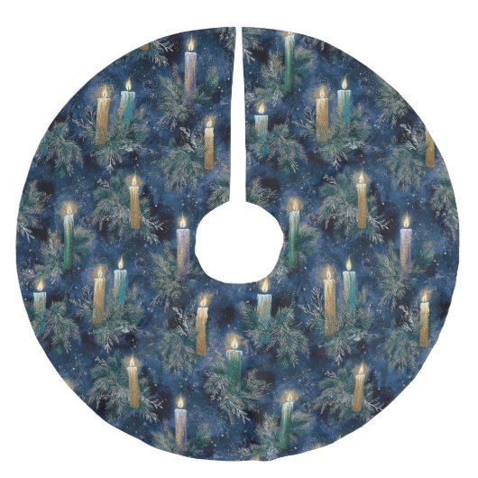 Vintage Christmas Candlelight Glow Kerstboom Rok (Voorkant)