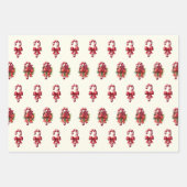 Vintage Christmas Candy Cane Design Inpakpapier Vel (Voorkant 2)