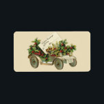 Vintage Christmas Car Gift Label Label<br><div class="desc">Gebruik deze prachtige vintage kerstcadeau labels voor uw eigen cadeau geven. Een oude auto vol met hulst en bessen. Deze zelfklevende labels zullen zowel jong als oud verrukken. Deze prachtige afbeeldingen met dank aan http://vintageholidaycrafts.com/.</div>