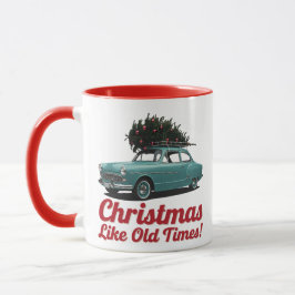Vintage Christmas Car – Old Times Holiday Mok
