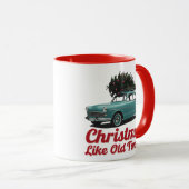 Vintage Christmas Car – Old Times Holiday Mok (Voorkant rechts)