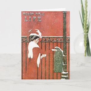 Vintage Christmas Card Feestdagen Kaart