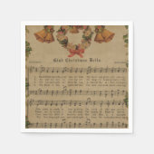 Vintage Christmas Carol Music Sheet Servet (Voorkant)