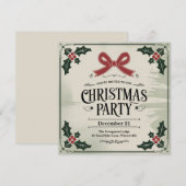 Vintage Christmas Carol-themafeest Kaart (Voorkant / Achterkant)