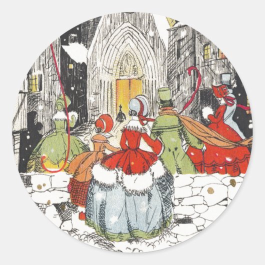 Vintage Christmas Caroler sticker (Voorkant)