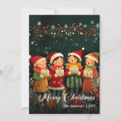 Vintage Christmas Carols Classic Greeting Card Feestdagenkaart (Voorkant)