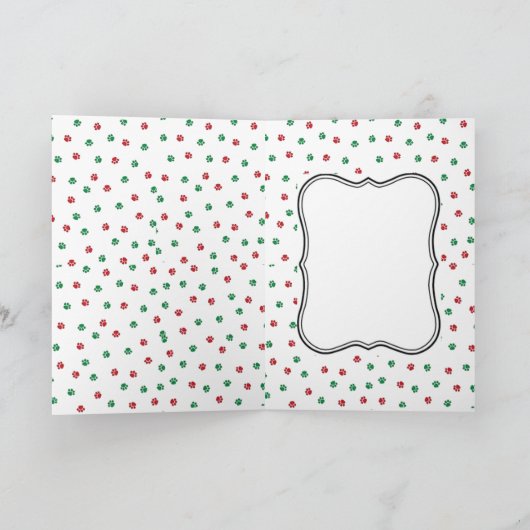 Vintage Christmas Cat Holiday Kaart (Binnen)