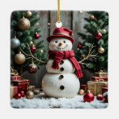 Vintage Christmas - Ceramic Square Ornament (Achterkant)