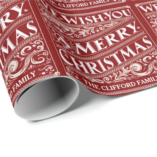 VINTAGE CHRISTMAS CHALKBOARD PERSONALIZED WRAPPING CADEAUPAPIER (Rol Hoek)