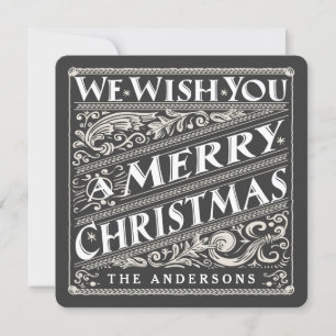 VINTAGE CHRISTMAS CHALKBOARD PHOTO CARD FEESTDAGENKAART