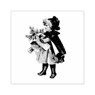 VINTAGE "CHRISTMAS CHILD" HOUTKUNSTSTSTOF RUBBERSTEMPEL