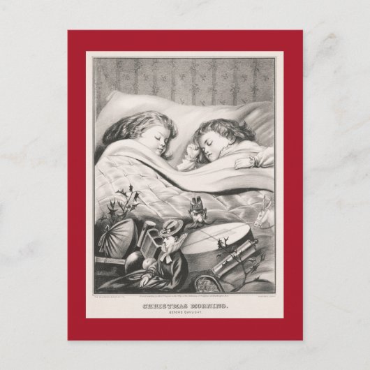 VINTAGE CHRISTMAS : CHRISTMAS MORNING 1871 POSTCA BRIEFKAART (Voorkant)