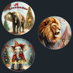 Vintage Christmas Circus Gift Labels<br><div class="desc">Vintage kerst in het circus cadeau labels. Drie verschillende design. Gebruik één,  twee of drie verschillende namen.</div>