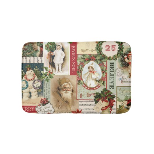 VINTAGE CHRISTMAS COLLAGE BADMAT (Voorkant)