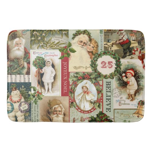 VINTAGE CHRISTMAS COLLAGE BADMAT (Voorkant)