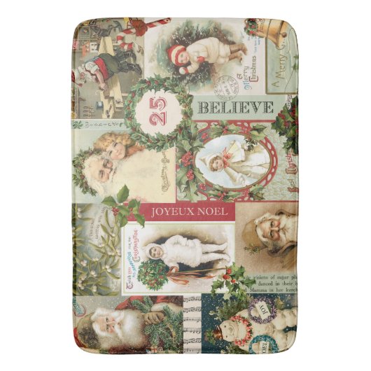VINTAGE CHRISTMAS COLLAGE BADMAT (Voorkant Verticaal)