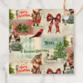 Vintage Christmas Collage Bedankjes Labels (Achterkant)