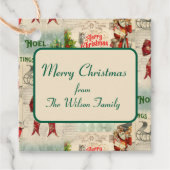 Vintage Christmas Collage Bedankjes Labels (Voorkant)