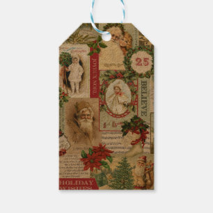 VINTAGE CHRISTMAS COLLAGE CADEAULABEL