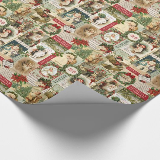 VINTAGE CHRISTMAS COLLAGE CADEAUPAPIER (Hoek)
