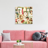 VINTAGE CHRISTMAS COLLAGE CANVAS AFDRUK (Insitu (Woonkamer))